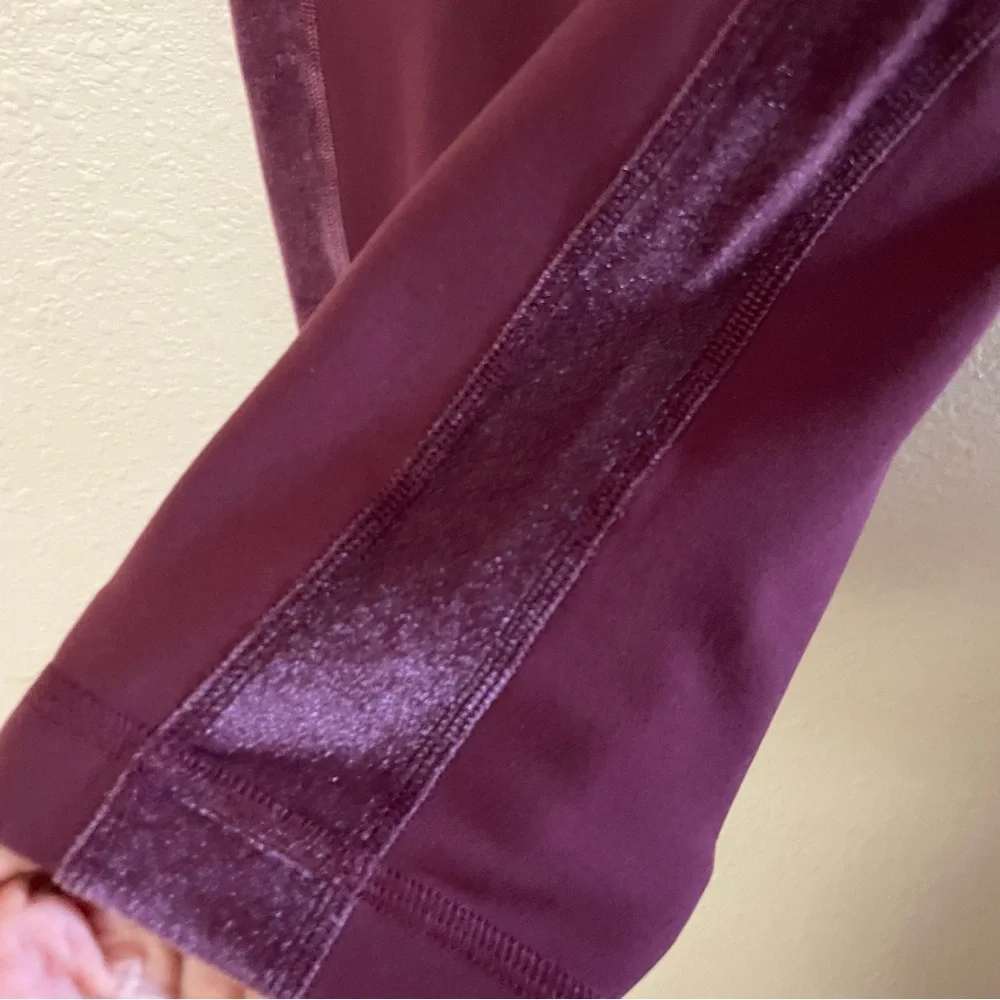 Lululemon Align Super Hi-Rise Crop 23” Velvet Stripe Garnet Leggings Sz 4 B30‎